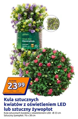 Sztuczny żywopłot Lovely Garden Green Wall Decoration 76x38cm promocja w Action