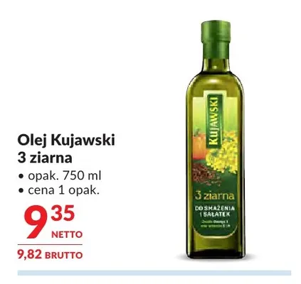 Olej rzepakowy Kujawski 3 ziarna promocja w Makro