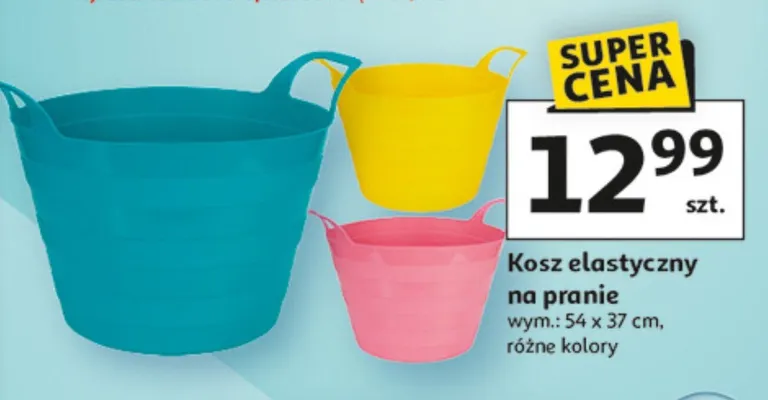 Kosz elastyczny na pranie różne kolory promocja w Auchan