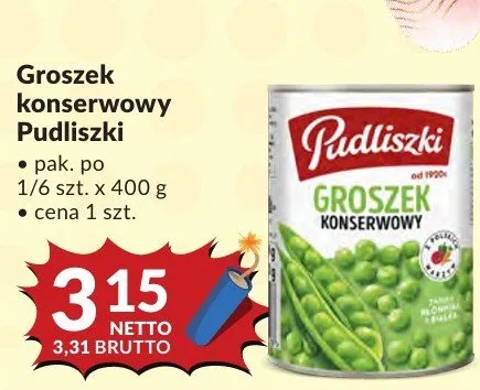 Groszek konserwowy Pudliszki promocja w Makro