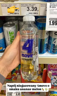 Napój niegazowany 4Move Electrolytes melon-ananas promocja w Dino