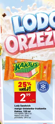 Lody Sandwich mango-śmietanka-truskawka Kaktus promocja w Twój Market