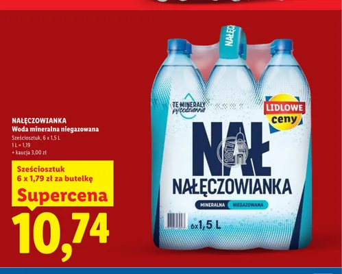 Woda mineralna niegazowana Nałęczowianka 6-pak 1,5l promocja w Lidl