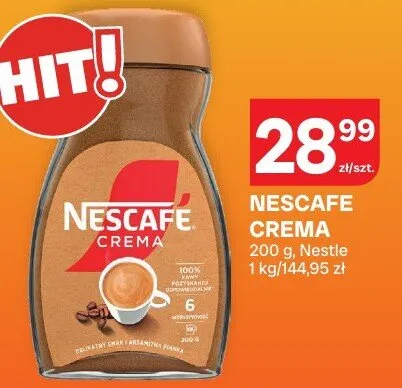 Kawa rozpuszczalna Nescafe Crema promocja w Chorten