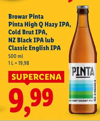 Piwo kraftowe Pinta High Q Hazy IPA promocja w Lidl