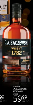 Whisky J.A. Baczewski 43% promocja w Selgros