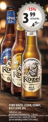 Piwo Kozel Lezak, Cerny, Biły Lenik, 0% promocja w Arhelan