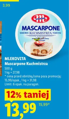 Ser mascarpone Kuchmistrza Mlekovita promocja w Lidl