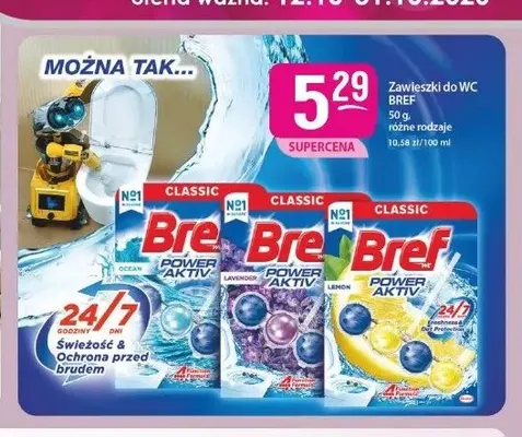 Zawieszki do WC Bref Power Aktiv Lemon promocja w Drogerie Jasmin