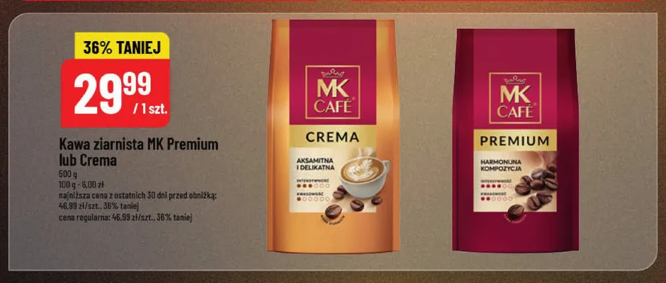 Kawa ziarnista MK Café Premium promocja w POLOmarket
