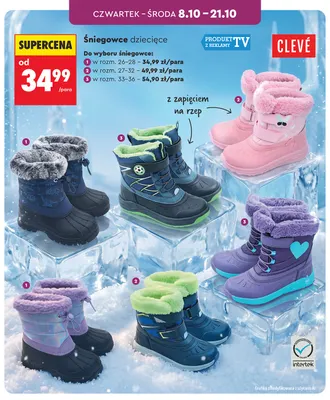 Śniegowce dziecięce rozm. 26-28 Clevé promocja w Biedronka