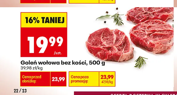Goleń wołowa bez kości promocja w Biedronka