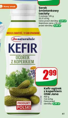 Kefir ogórek z koperkiem Jana promocja w Dino