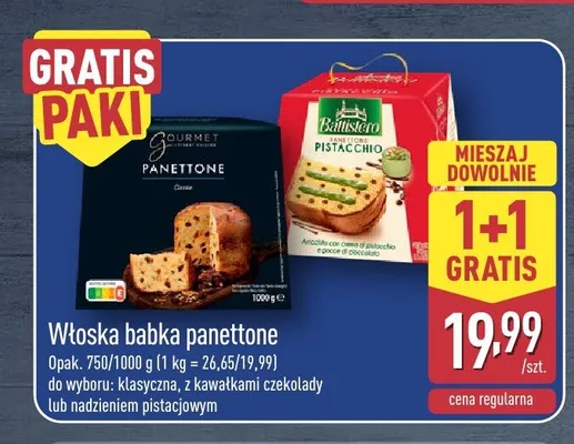 Włoska babka panettone klasyczna Gourmet promocja w Aldi