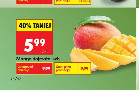 Mango dojrzałe promocja w Biedronka
