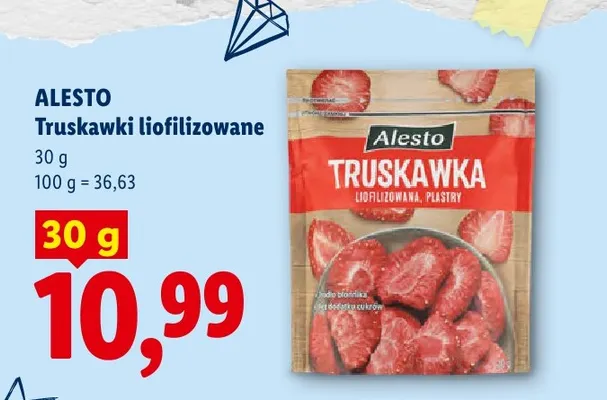 Truskawki liofilizowane Alesto promocja w Lidl