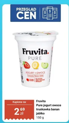 Jogurt owoce truskawka banan jabłko promocja w Biedronka