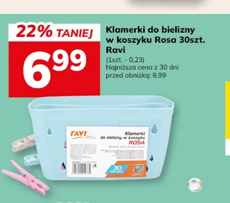 Klamerki do bielizny w koszyku Ravi promocja w Hitpol