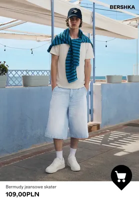 Bermudy jeansowe skater Bershka promocja w Bershka