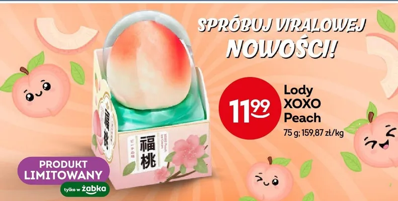 Lody XOXO Peach promocja w Żabka