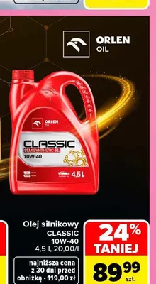 Olej silnikowy Classic 10W-40 Orlen Oil promocja w Carrefour
