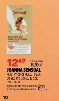 Plastry do depilacji ciała do skóry suchej Joanna Sensual promocja w Drogerie Natura