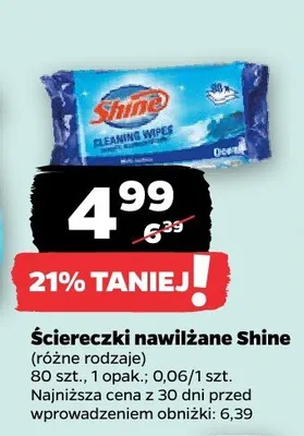 Ściereczki nawilżane Shine promocja w Netto
