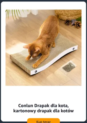 Drapak dla kota kartonowy Conlun promocja w Amazon