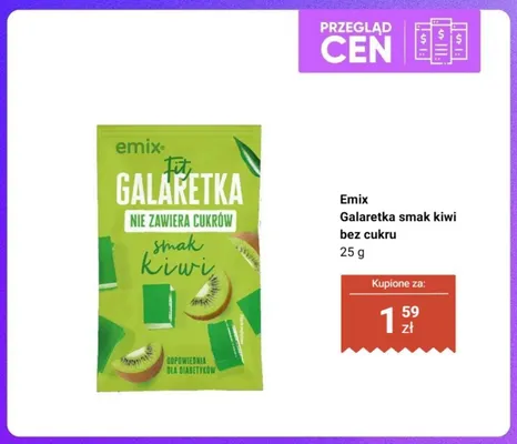 Galaretka Emix Fit smak kiwi bez cukru promocja w Dino