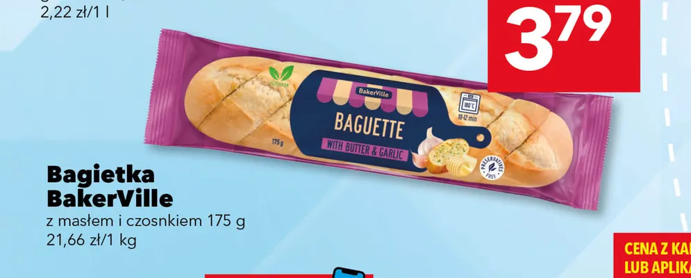 Bagietka BakerVille z masłem i czosnkiem promocja w LEWIATAN