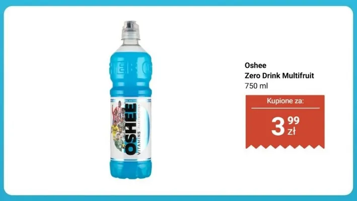 Napój izotoniczny Oshee Zero Drink Multifruit promocja w Biedronka