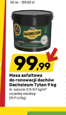 Masa asfaltowa do renowacji dachów Tytan Dacholeum promocja w Bricomarche