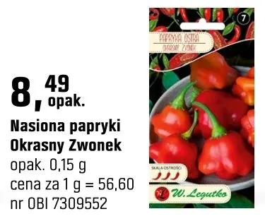 Nasiona papryki Okrasny Zwonek promocja w OBI