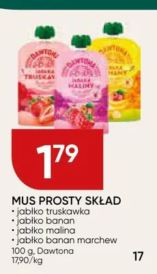 Mus Prosty Skład Dawtona Jabłko Malina promocja w Chata Polska