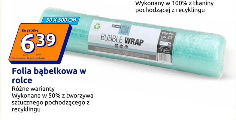 Folia bąbelkowa w rolce 50x500 cm promocja w Action