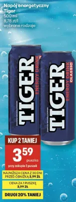 Napój energetyczny Tiger promocja w Delikatesy Centrum