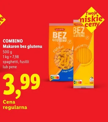 Makaron bez glutenu spaghetti Combino promocja w Lidl