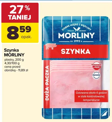 Szynka Morliny plastry promocja w Carrefour