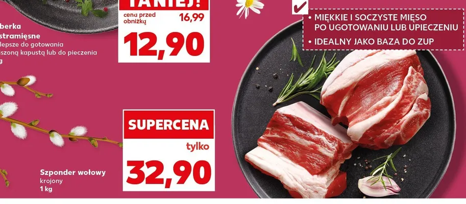 Szponder wołowy krojony promocja w Kaufland