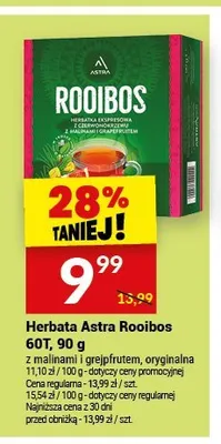 Herbata Astra Rooibos 60T promocja w Twój Market