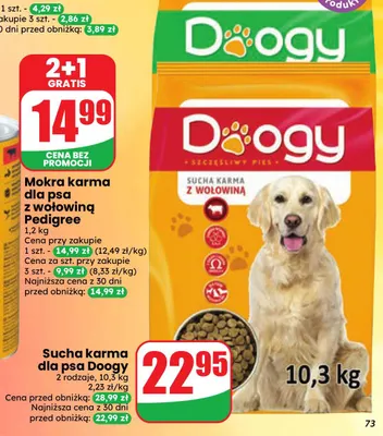 Sucha karma dla psa Doogy promocja w Dino