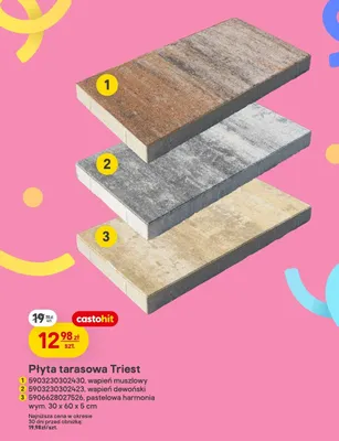 Płyta tarasowa Triest wapień muszlowy promocja w Castorama