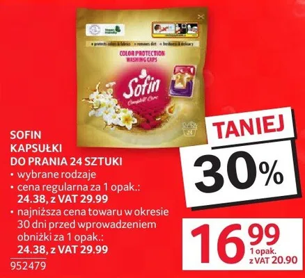 Kapsułki do prania Sofin 24 sztuki promocja w Selgros