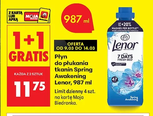 Płyn do płukania tkanin Spring Awakening Lenor promocja w Biedronka