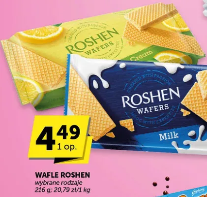Wafle Roshen wybrane rodzaje promocja w ABC