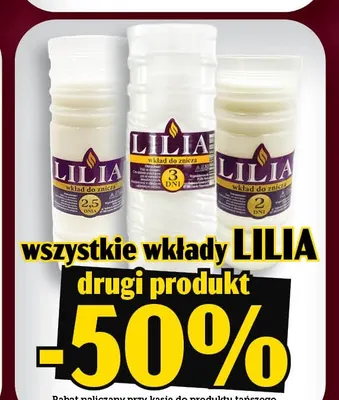 Wkład do znicza 2,5 dnia Lilia promocja w TOPAZ