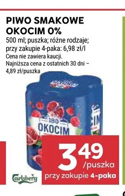 Piwo bezalkoholowe Okocim Malina z borówką promocja w Stokrotka