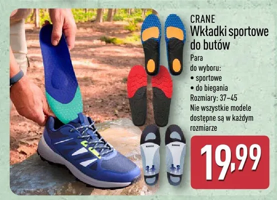 Wkładki sportowe do butów promocja w Aldi