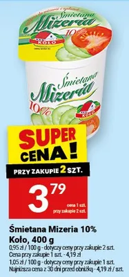 Śmietana Mizeria 10% Koło promocja w Twój Market