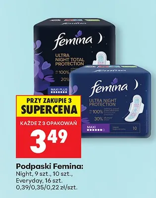 Podpaski Night Femina promocja w Biedronka